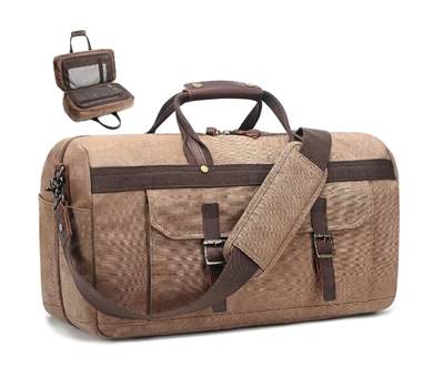 Braune wasserdichte Ledergepäcktasche für Herren