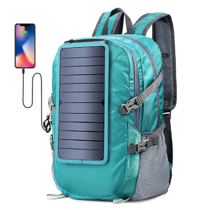 Reiserucksack aus Nylongewebe mit Solarbetrieb
